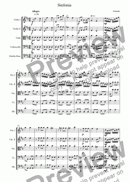 page one of Sinfonia for Strings