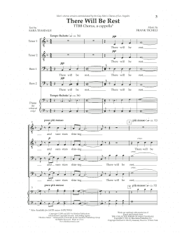page one of There Will Be Rest (TTBB Choir)