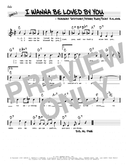 page one of I Wanna Be Loved By You (High Voice) (from Good Boy) (Real Book – Melody, Lyrics & Chords)