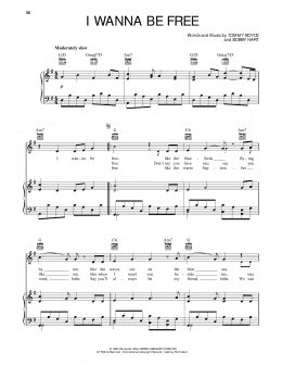page one of I Wanna Be Free (Piano, Vocal & Guitar Chords (Right-Hand Melody))