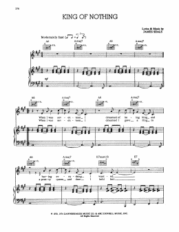 page one of King Of Nothing (Piano & Vocal)