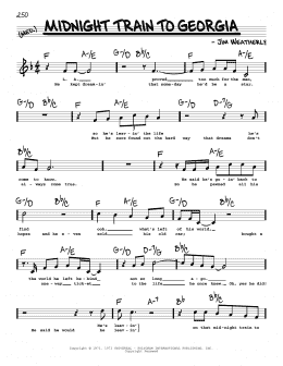 page one of Midnight Train To Georgia (High Voice) (Real Book – Melody, Lyrics & Chords)