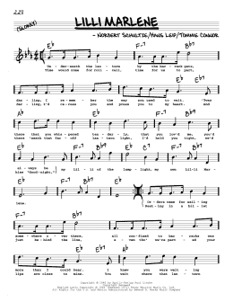 page one of Lilli Marlene (Lili Marleen) (High Voice) (Real Book – Melody, Lyrics & Chords)