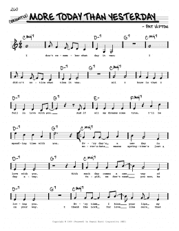 page one of More Today Than Yesterday (High Voice) (Real Book – Melody, Lyrics & Chords)
