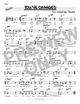 page one of You've Changed (High Voice) (Real Book – Melody, Lyrics & Chords)