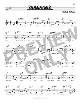 page one of Remember (High Voice) (Real Book – Melody, Lyrics & Chords)