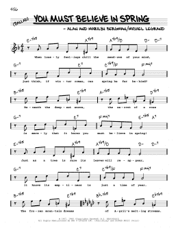 page one of You Must Believe In Spring (High Voice) (Real Book – Melody, Lyrics & Chords)
