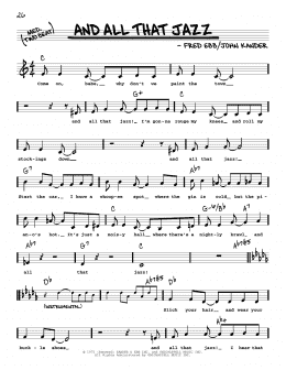 page one of And All That Jazz (from Chicago) (High Voice) (Real Book – Melody, Lyrics & Chords)