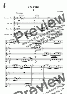 page one of The Fates - I. Saxophone Quartet