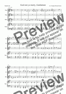 page one of Christmas Carol Medley: Eleven European Carols for flutes, oboe and keyboard