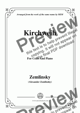 page one of Zemlinsky-Kirchweih,for Cello and Piano