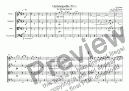 page one of Satie - Gymnopedie No 1 (arranged for string quartet)