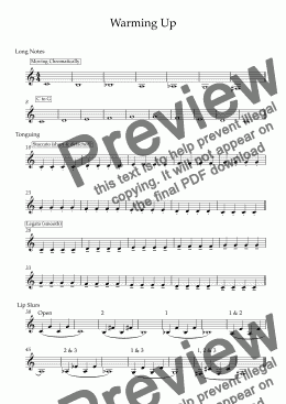 page one of Basic Trumpet Warm Up