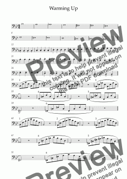 page one of Trombone Warm Up