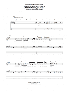 page one of Shooting Star (Bass Guitar Tab)