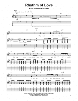page one of Rhythm Of Love (Guitar Tab (Single Guitar))