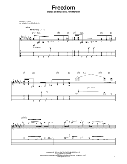 page one of Freedom (Guitar Tab (Single Guitar))