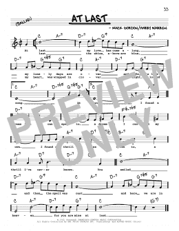 page one of At Last (High Voice) (Real Book – Melody, Lyrics & Chords)