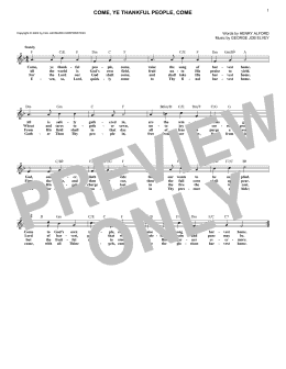 page one of Come, Ye Thankful People, Come (Lead Sheet / Fake Book)