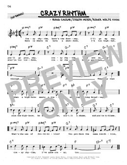 page one of Crazy Rhythm (High Voice) (Real Book – Melody, Lyrics & Chords)