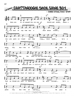 page one of Chattanoogie Shoe Shine Boy (High Voice) (Real Book – Melody, Lyrics & Chords)