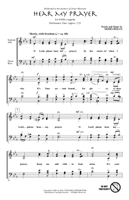 page one of Hear My Prayer (SATB Choir)