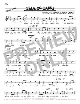 page one of Isle Of Capri (High Voice) (Real Book – Melody, Lyrics & Chords)
