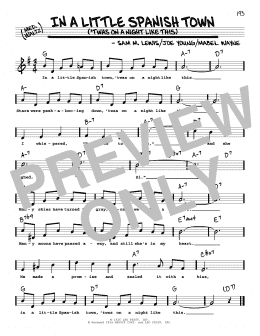 page one of In A Little Spanish Town ('Twas On A Night Like This) (High Voice) (Real Book – Melody, Lyrics & Chords)