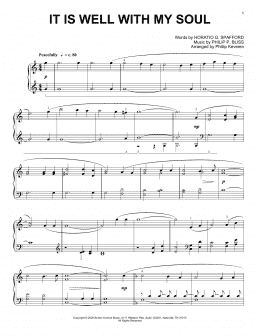 page one of It Is Well With My Soul (arr. Phillip Keveren) (Piano Solo)