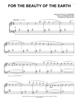 page one of For The Beauty Of The Earth (arr. Phillip Keveren) (Piano Solo)