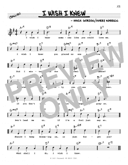 page one of I Wish I Knew (High Voice) (Real Book – Melody, Lyrics & Chords)