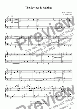 page one of The Saviour Is Waiting - Piano Solo