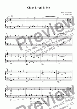 page one of Christ Liveth in Me - Piano Solo