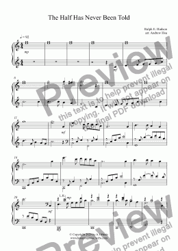 page one of The Half Has Never Been Told - Piano Solo