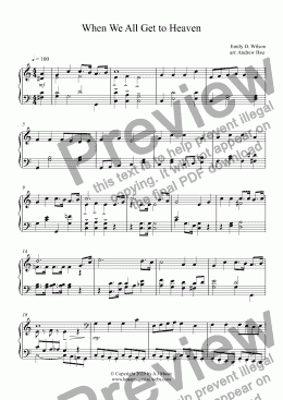page one of When We All Get to Heaven - Piano Solo