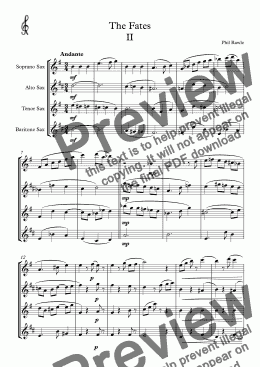 page one of The Fates - II. Saxophone Quartet