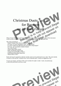 page one of Christmas Carols (Bassoon Duets), Vols. 1 and 2 together