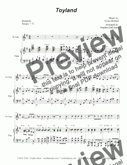 page one of Toyland (Flute or Violin solo and Piano)