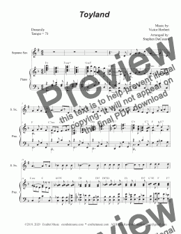 page one of Toyland (Soprano Saxophone and Piano)