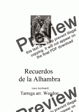 page one of Recuerdos de la Alhambra (Easy)