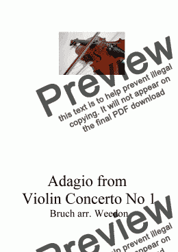 page one of Bruch Violin Concerto No 1: Adagio