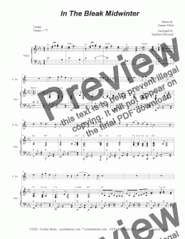 page one of In The Bleak Midwinter (Alto Saxophone and Piano)