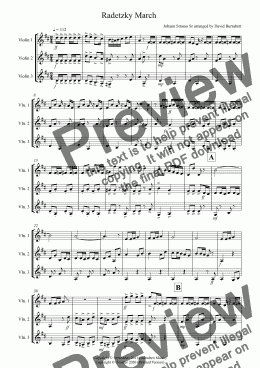 page one of Radetzky March for Violin Trio