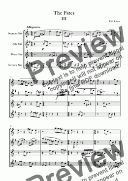 page one of The Fates - III. Saxophone Quartet