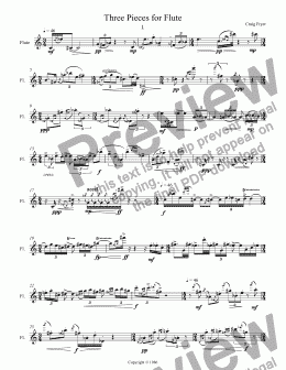 page one of Three Pieces for Flute Mvt. 1