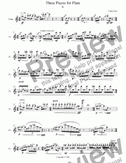 page one of Three Pieces for Flute Mvt. 2