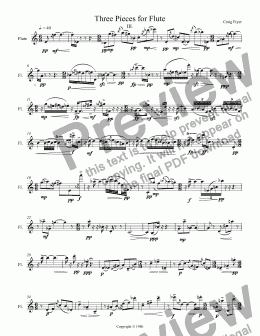 page one of Three Pieces for Flute Mvt. 3