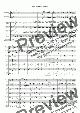 page one of FantasyScenes for Cello Sextet - III The Phantom Riders