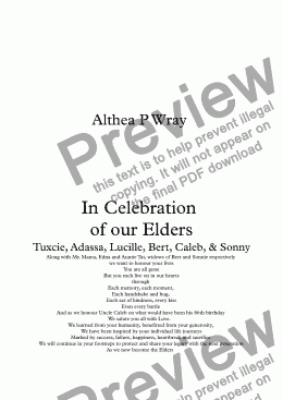 page one of In Celebration of our Elders