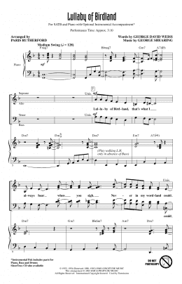 page one of Lullaby Of Birdland (arr. Paris Rutherford) (SATB Choir)
